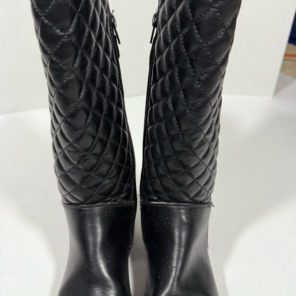 Olive & Edie Girls’ Black Tall Quilted Boots Youth Size 3 - Picture 7 of 9